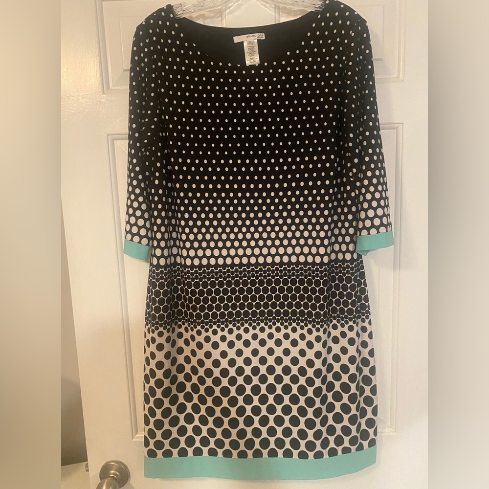 Black and white polka dot dress
